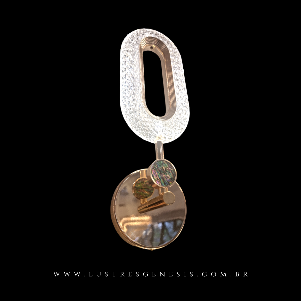 Arandela Moderna Sora Dourado com LED Integrado, ideal para cabeceira de cama e lavabos, da marca Sindora. DCB00764  Lustres Gênesis - o melhore site da Internet para comprar Lustre 
